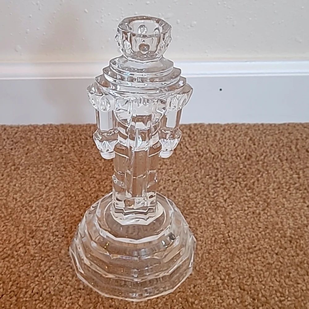 Vintage Crystal Nutcracker Single Candlestick - Picture 2 of 5